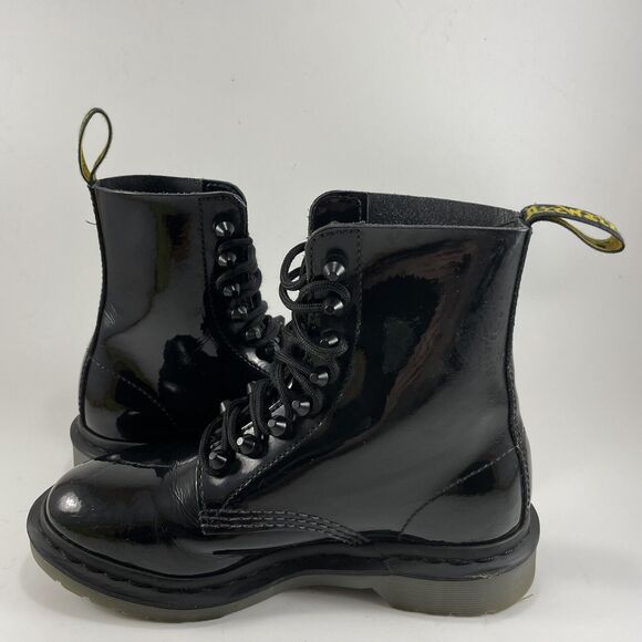 Dr Martens Docs Pascal Stud Combat Boots Womens Size 5 Patent Leather - Picture 6 of 11